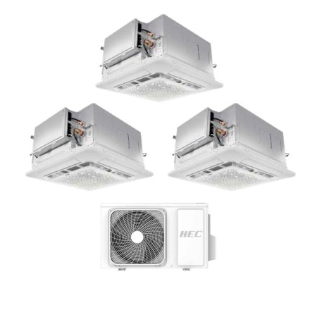 Hec by Haier Climatizzatore Dual Split a Cassetta Freematch 12+12+12 BTU con 3H28WEAFRA Wi-Fi Inverter R-32 Classe A++