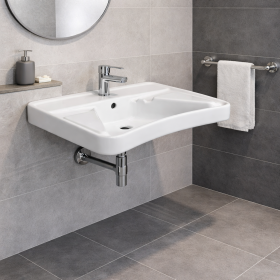 Rem Ceramica Lavabo Disabili in Ceramica Bianco con Supprto Fisso