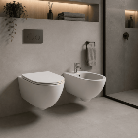 Geberit Coppia Sanitari Vaso WC e Bidet Sospeso Linea Colibrì Colore Bianco