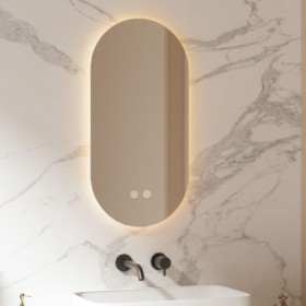 Oceano Specchio Ovale Retroilluminato 40x80 Con Antifog Manuale e 3 Tonalità Di Luce IP44 IP65