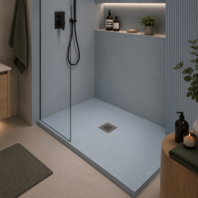 Oceano Piatto Doccia Linea Plus 80x100 Altezza 3 cm Antiscivolo in Granito Grigio