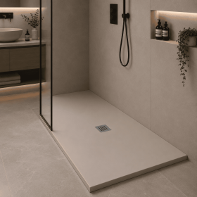 Oceano Piatto Doccia Linea Plus 80x100 Altezza 3 cm Antiscivolo in Granito Sabbia