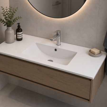 DianFlex Lavabo da Incasso 80x45 cm in Ceramica Bianco Lucido