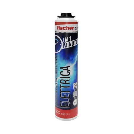 Fischer Schiuma Poliuretanica Elettrica Presa Rapida Bassa Espansione 750ml Testato Filo Incandescente CEI 64-8