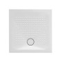 Azzurra Piatto Doccia Ceramica Relax Altezza 3,5cm Misura 80x80 cm Foro Scarico 90mm Antiscivolo Bianco Lucido