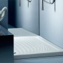 Azzurra Piatto Doccia Ceramica Relax Altezza 3,5cm Misura 90x90 cm Foro Scarico 90mm Antiscivolo Bianco Lucido