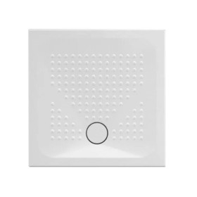 Azzurra Piatto Doccia Ceramica Relax Altezza 3,5cm Misura 90x90 cm Foro Scarico 90mm Antiscivolo Bianco Lucido