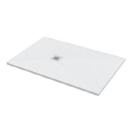 Ercos Piatto Doccia Rettangolare Marmoresina Altezza 3cm Misura 160x80 cm Foro Scarico 90mm Griglia Inox Inclusa