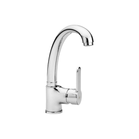 Gs Rubinetterie Miscelatore Monocomando Monoforo Bocca Girevole per Lavabo Cucina Serie Fit Cromo - 2697