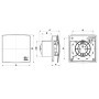 Vortice Estrattore Aspiratore Aria da Muro Cucina/Bagno MEX 120/5" cod. 11333 disegno tecnico