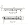 Scarico doccia LIV Telaio in plastica griglia STANDARD / CUSTOM 750 mm disegno tecnico