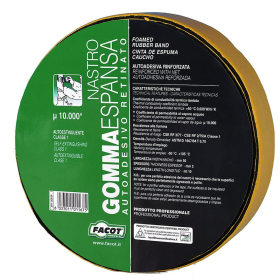 Facot Nastro Gomma Espansa Nero GOESP H 50 MM x 10 M