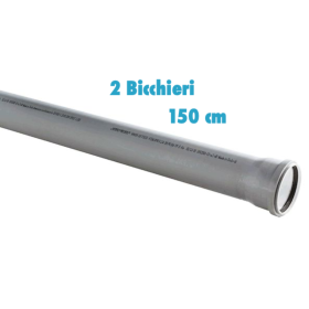 Tubo polipropilene 150 cm 2 Bicchieri ad innesto diametro 32 mm