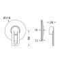 Eurorama Miscelatore Doccia Incasso Serie NEVA PE133055 + 730355 disegno tecnico