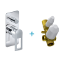 Eurorama Miscelatore Doccia Incasso Con Deviatore 2 Uscite  Serie FLUE PE138030SL + 730330