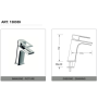 Eurorama Miscelatore Lavabo Serie FLUE 138309 con scarico 1"1/4  CLICK CLACK Disegno tecnico