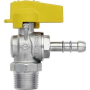 Valvola rubinetto gas a squadro portagomma 1/2" GPL Conf. 3 pezzi