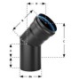 Curva nero opaco per stufa a pellet in acciaio spessore 1,2 mm. 45° Ø80 Conf. 5 pezzi
