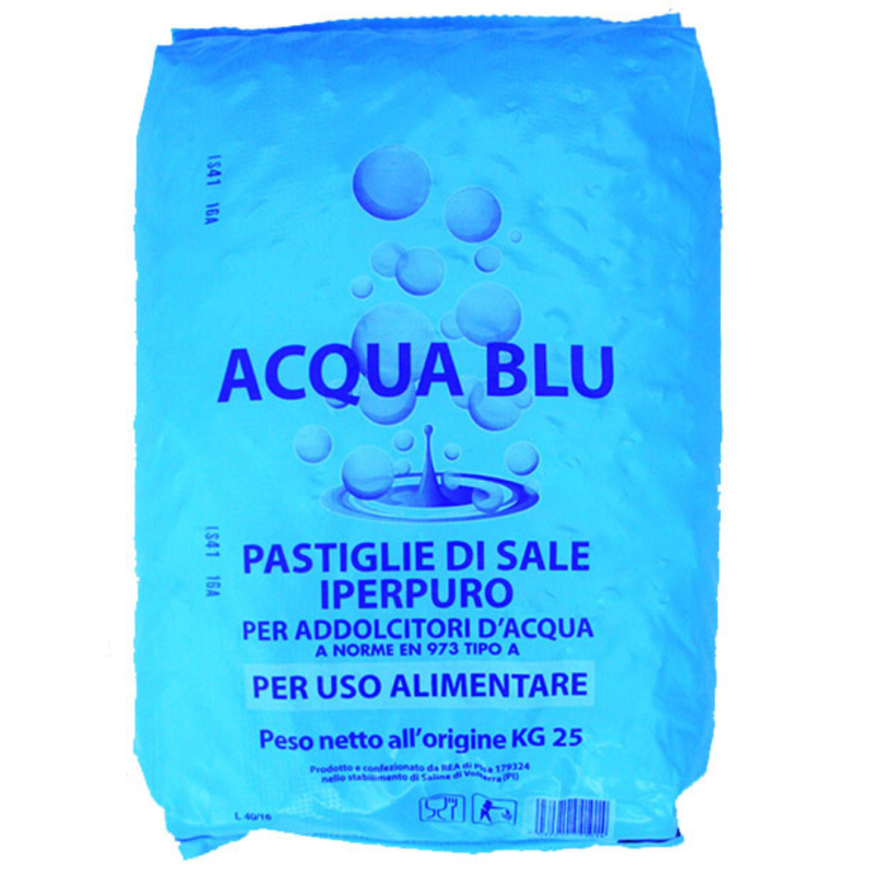 Sale per Addolcitori Acqua Depuratori in Pastiglie di Salgemma Naturale  Italiano Sacco 25KG.