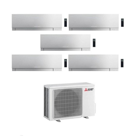 Mitsubishi Climatizzatore Penta Split Kirigamine Zen MSZ-EF Silver 9+12+12+12+12 con MXZ-5F102VF Inverter R-32 Wi-Fi Classe A++