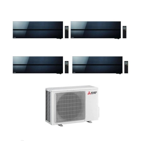 Mitsubishi Climatizzatore Quadri Split Kirigamine MSZ-LN Nero 12+12+12+18 con MXZ-4F83VFHZ Inverter R-32 Wi-Fi Classe A++
