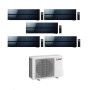 Mitsubishi Climatizzatore Penta Split Kirigamine MSZ-LN Nero 9+12+12+12+12 con MXZ-5F102VF Inverter R-32 Wi-Fi Classe A++