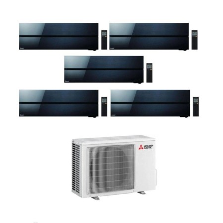Mitsubishi Climatizzatore Penta Split Kirigamine MSZ-LN Nero 9+9+12+12+18 con MXZ-5F102VF Inverter R-32 Wi-Fi Classe A++