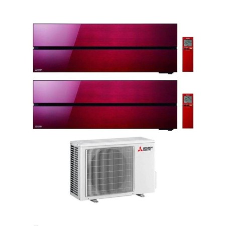 Mitsubishi Climatizzatore Dual Split Kirigamine MSZ-LN Rosso 9+18 con MXZ-2F53VF3 Inverter R-32 Wi-Fi Classe A+++