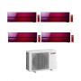 Mitsubishi Climatizzatore Quadri Split Kirigamine MSZ-LN Rosso 9+9+9+9 con MXZ-4F72VF3 Inverter R-32 Wi-Fi Classe A++