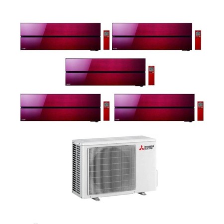 Mitsubishi Climatizzatore Penta Split Kirigamine MSZ-LN Rosso 9+9+9+9+9 con MXZ-5F102VF Inverter R-32 Wi-Fi Classe A++