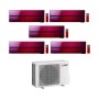 Mitsubishi Climatizzatore Penta Split Kirigamine MSZ-LN Rosso 9+9+9+9+9 con MXZ-5F102VF Inverter R-32 Wi-Fi Classe A++