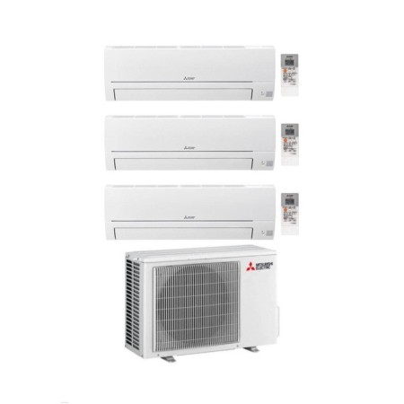 Mitsubishi Climatizzatore Trial Split Linea Smart MSZ-HR 9+9+12 con MXZ-3HA50VF con Inverter R-32 Wi-Fi Opt. Classe A++