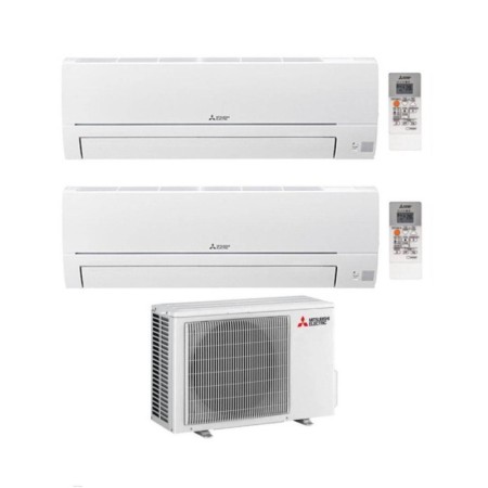 Mitsubishi Climatizzatore Dual Split Linea Smart MSZ-HR 12+12 con MXZ-2HA50VF con Inverter R-32 Wi-Fi Opt. Classe A++