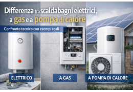 Differenza tra scaldabagni elettrici, a gas e a pompa di calore